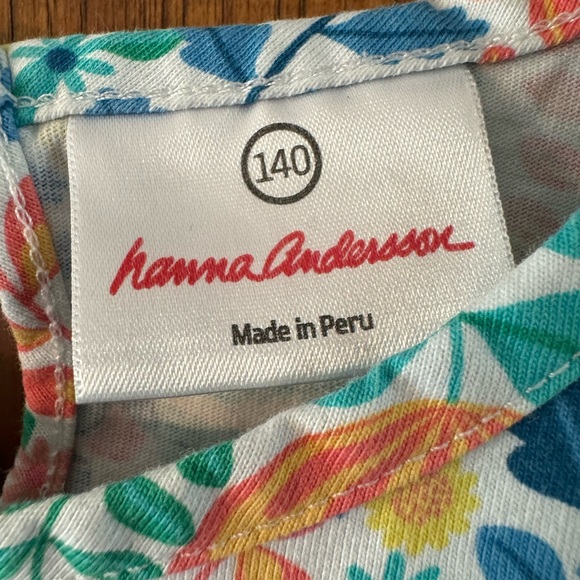 HANNA ANDERSSON MULTI-COLOR FLORAL KNIT DRESS- Size 140 (Size 10) - Picture 3 of 5